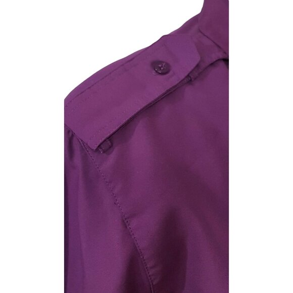 Vintage Diane Von Furstenberg Blouse Size M Button Down Long Sleeve Shirt Purple - Picture 6 of 10